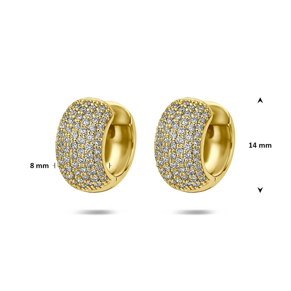 14k Gelbgold Klappcreolen mit im Labor gezüchtetem Diamanten