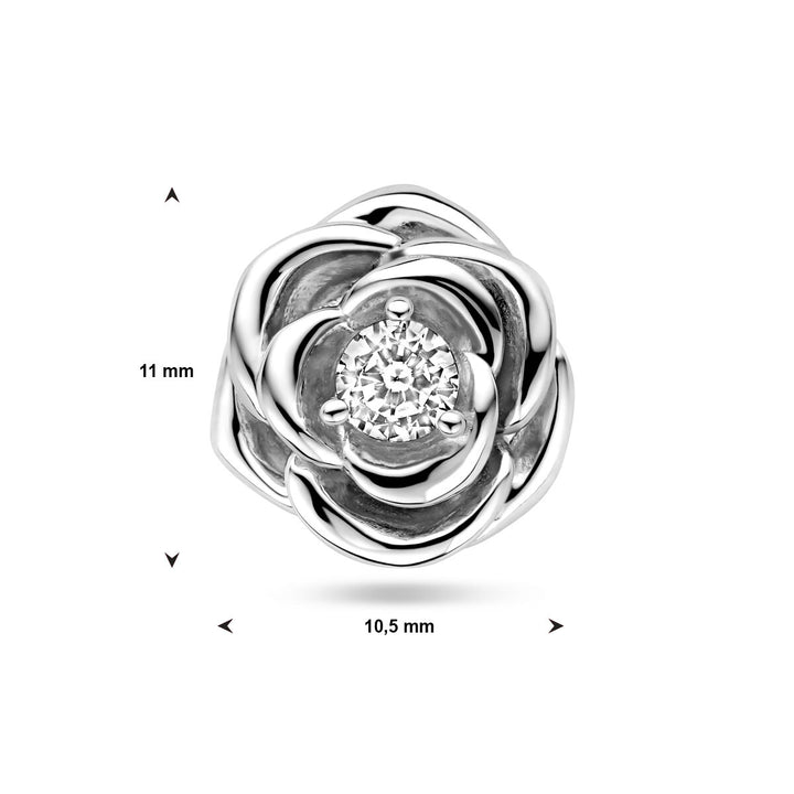 Anhänger Rose Zirkonia Silber rhodiniert