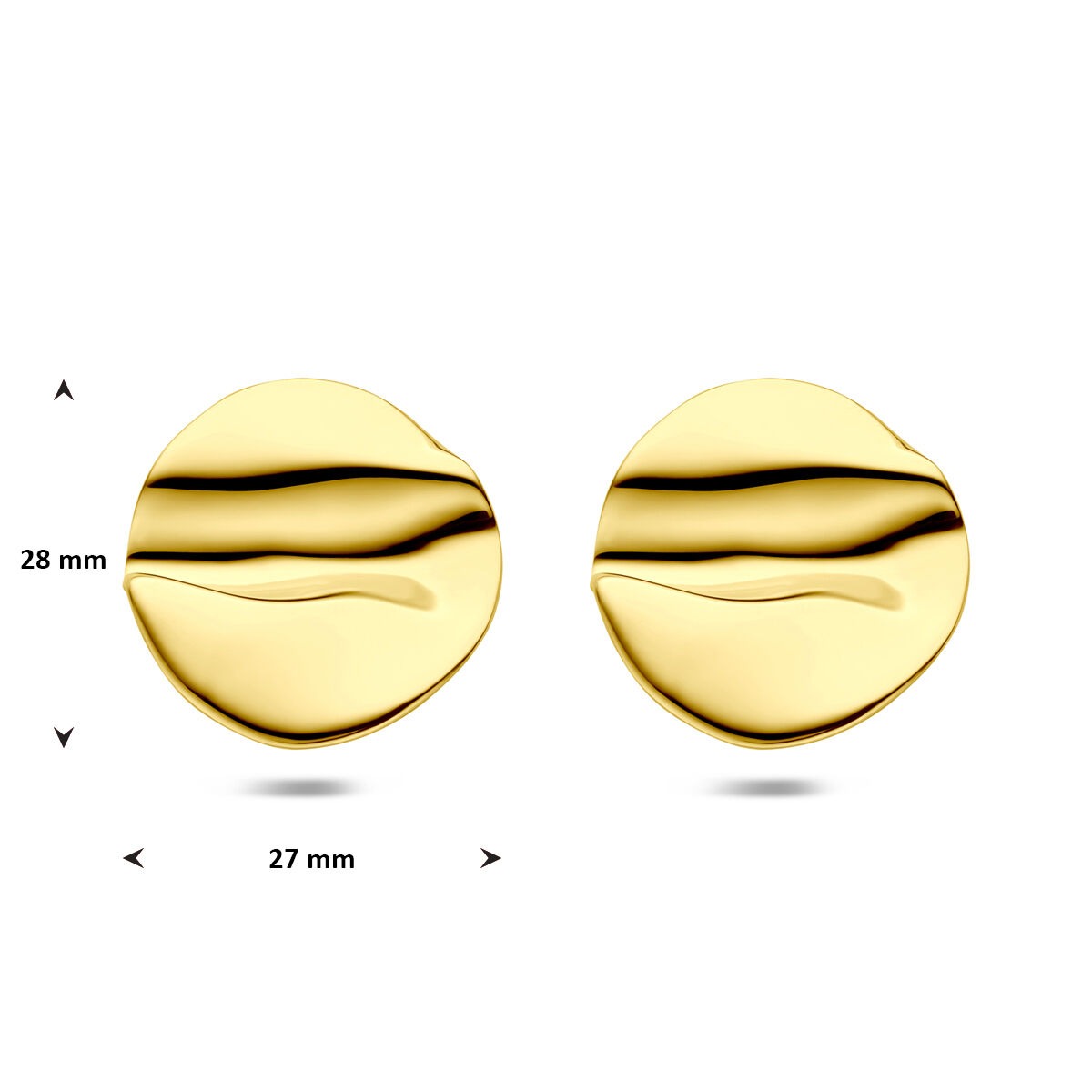 Stahl-Ohrstecker gelbfarben 28x27mm