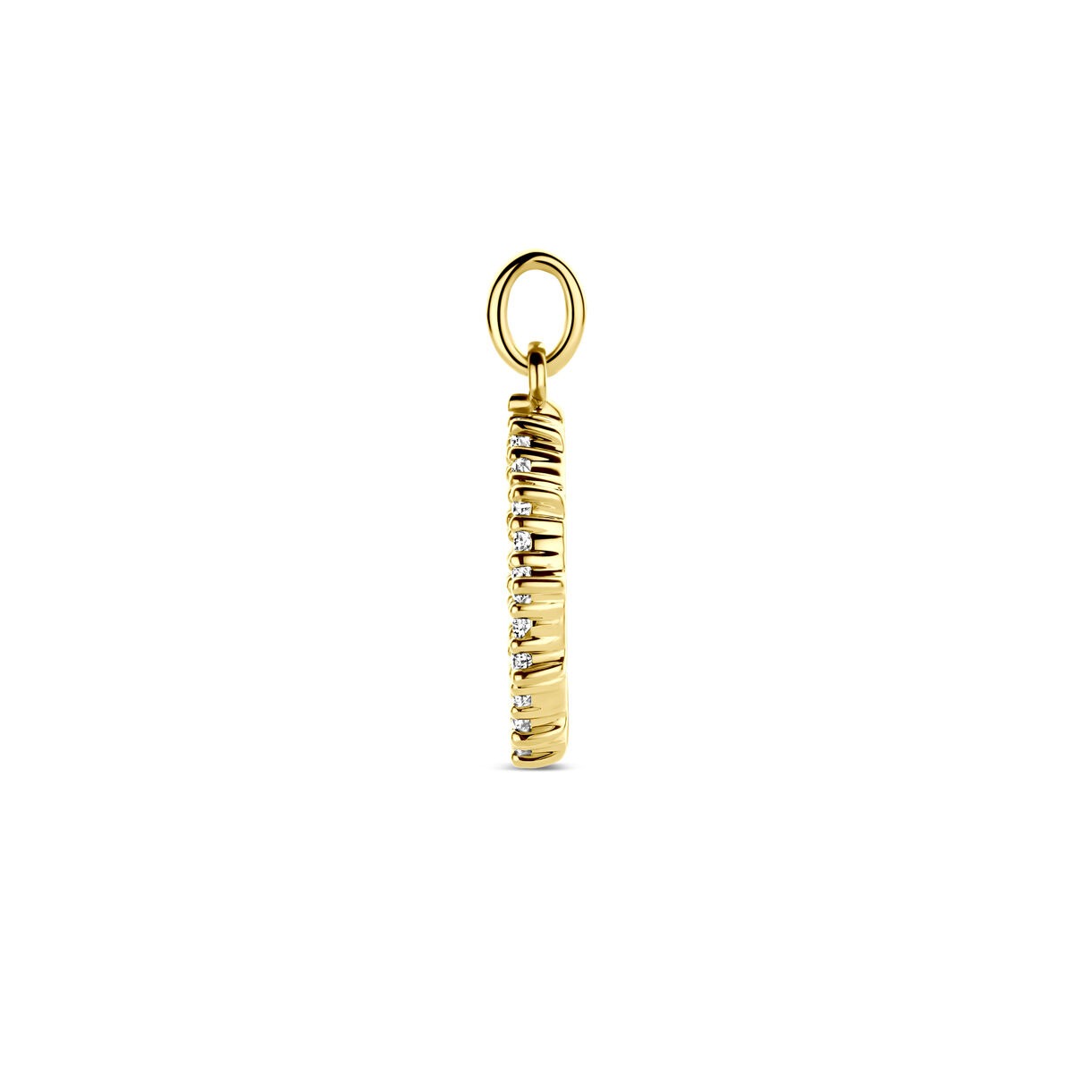14 Karat Gelbgold Anhänger mit Diamant – 0,25 ct, 18 mm hoch
