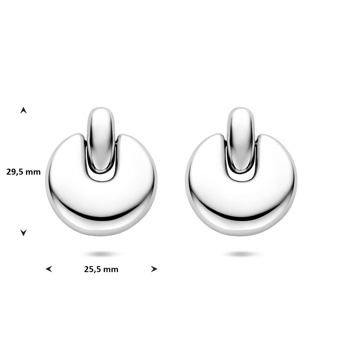 Ohrhänger Damen aus Stahl, silberfarben, 29,5 mm