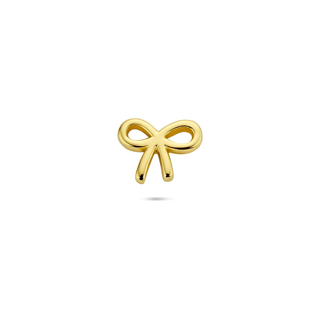 Verguld zilveren flat back piercing strikje – 925 zilver