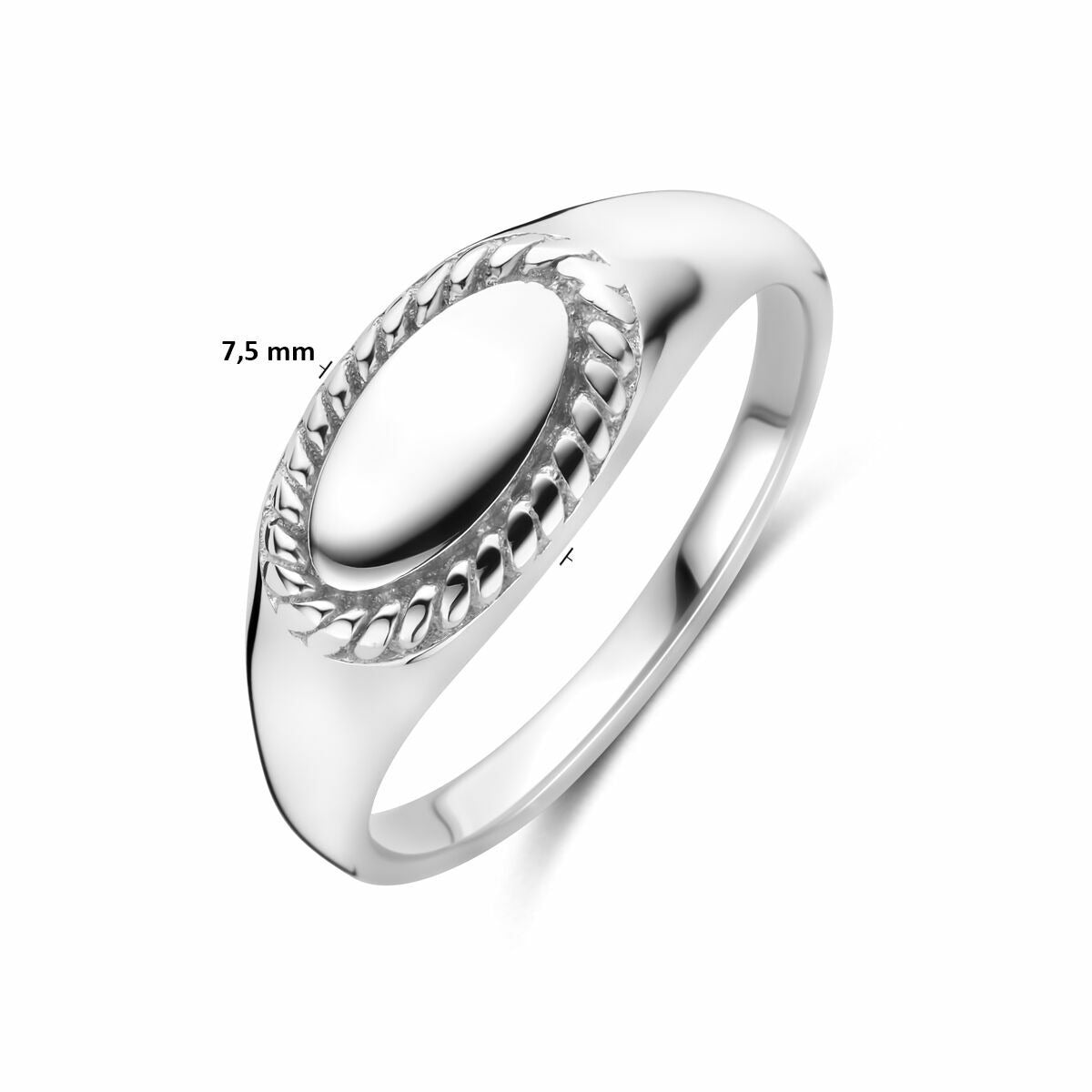 Silberner Damen-Siegelring – rhodiniertes 925er Silber