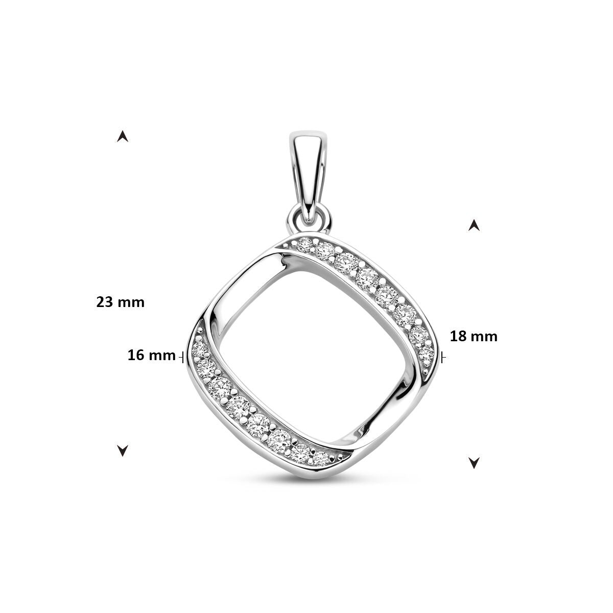 Anhänger Silber Zirkonia 925 rhodiniert – 23 mm