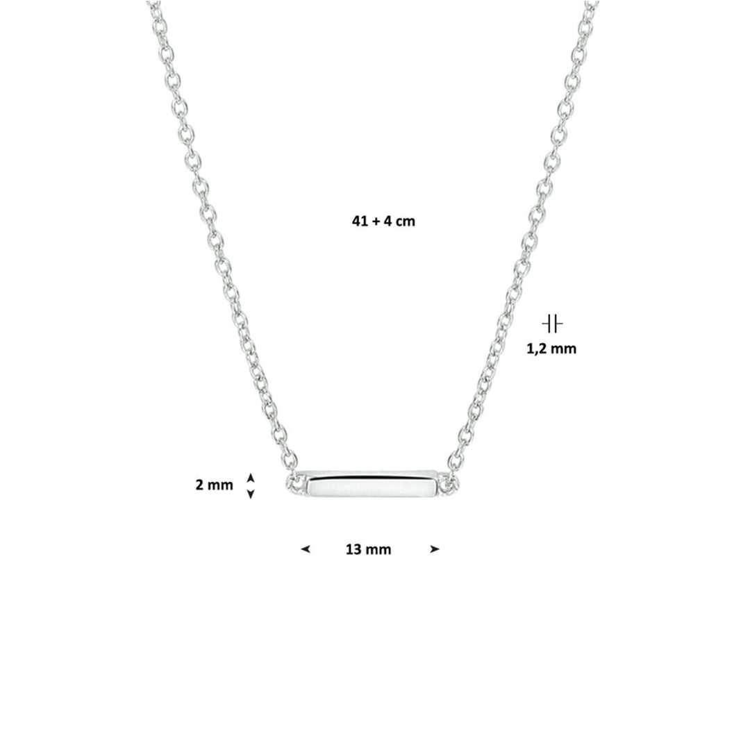 Halskettenstange 41 + 4 cm Silber rhodiniert