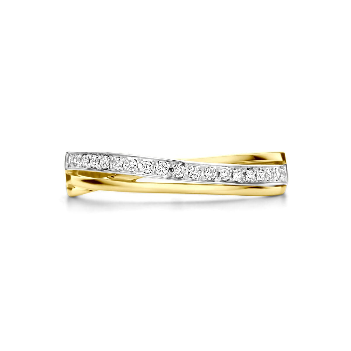 14K Bicolor-Ring mit 0,13 ct Diamant