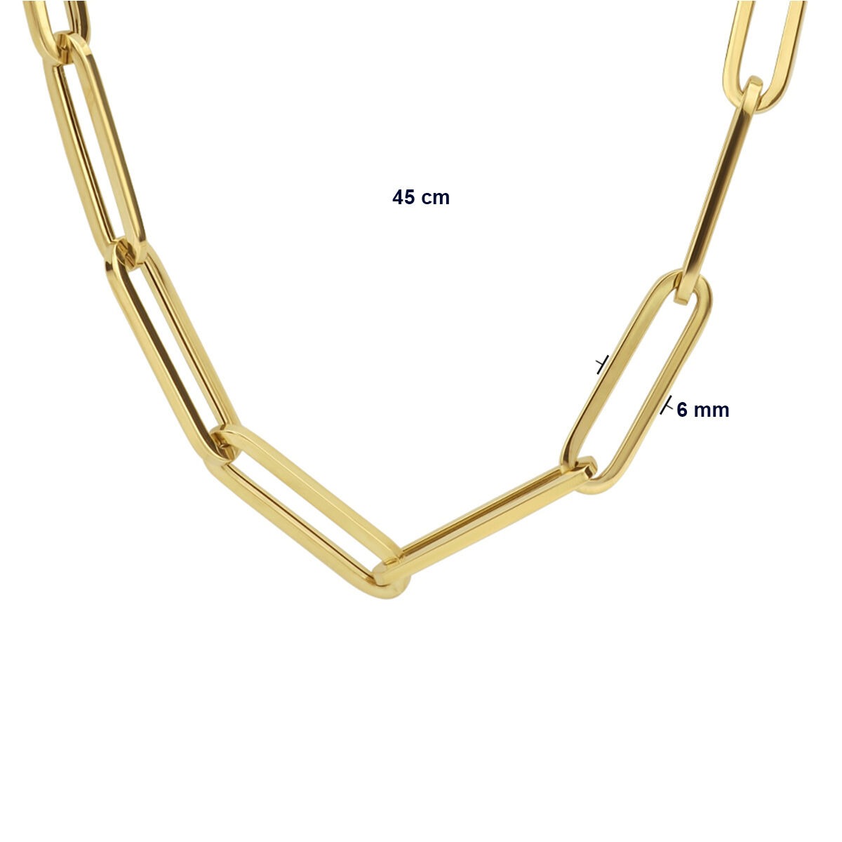 9 Karat Gold Büroklammer-Kette – 45 cm