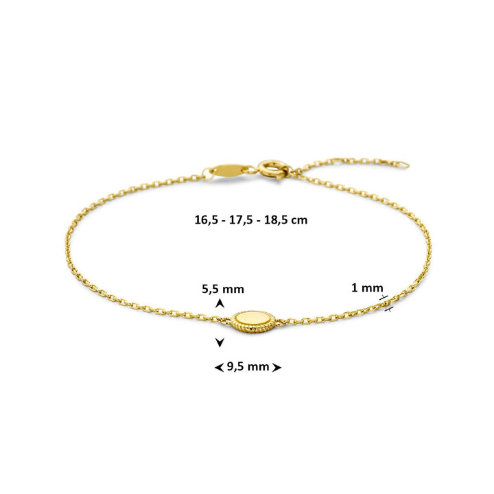 14k Geelgouden armband met hanger – fijne anker schakel
