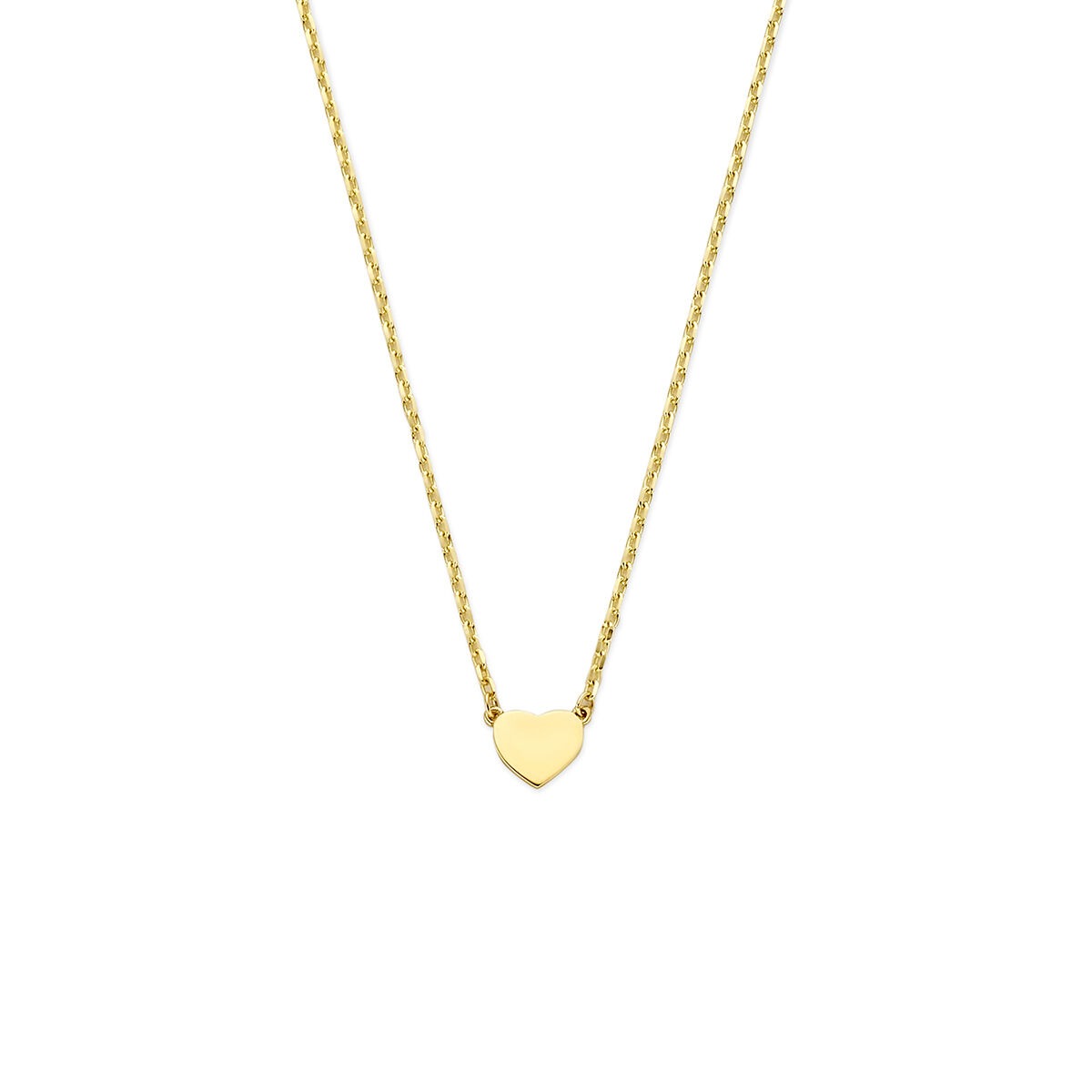 Damencollier aus 9 Karat Gelbgold mit herzförmigem Anhänger und feiner Kette