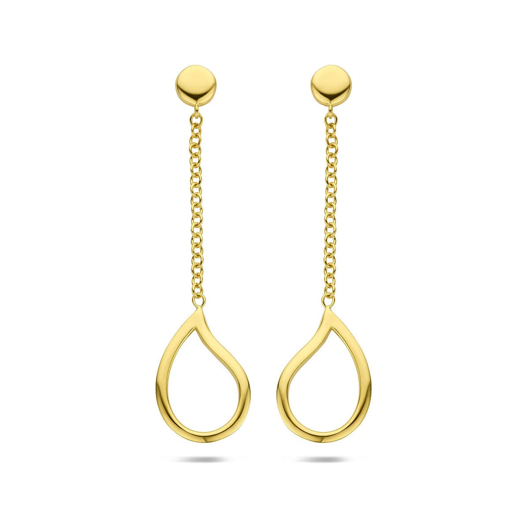 Gouden oorhangers druppelvorm – 14k geelgoud