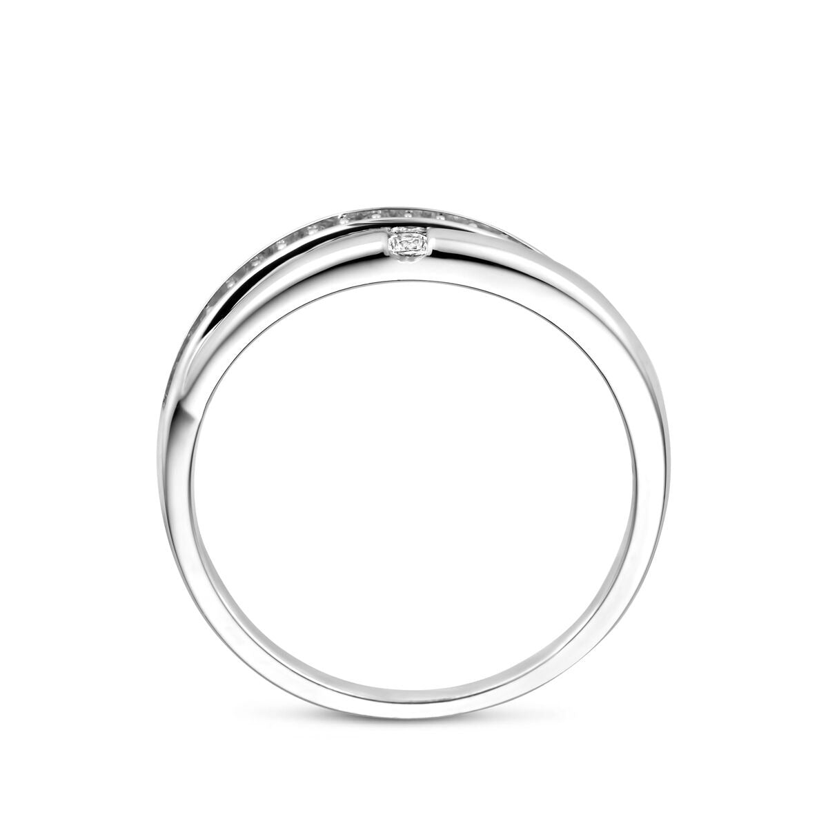 Damenring aus Silber mit Zirkonia – Rhodiniertes Entourage-Design