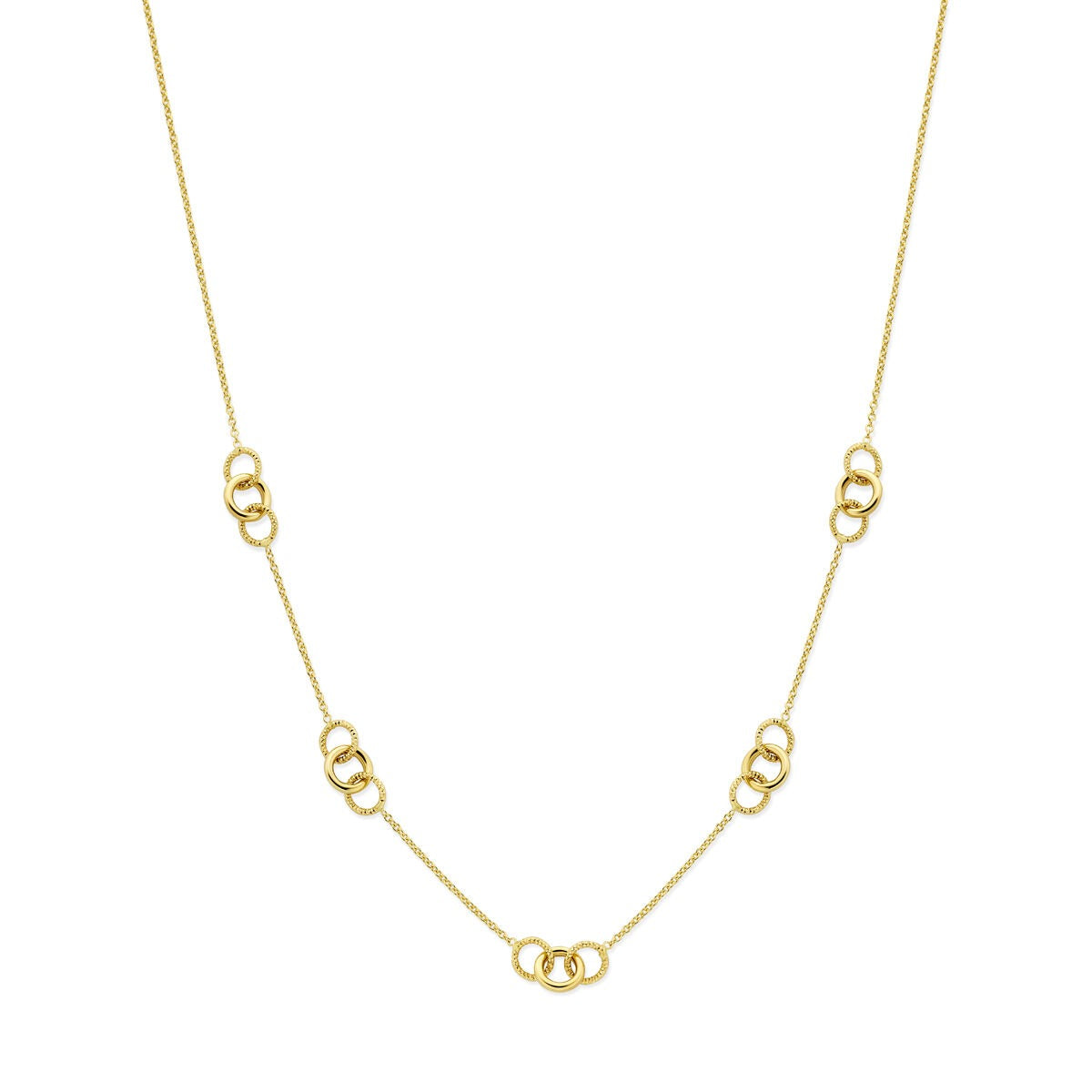 Damenkette aus 14k Gelbgold mit runden Elementen in gleichmäßigem Abstand