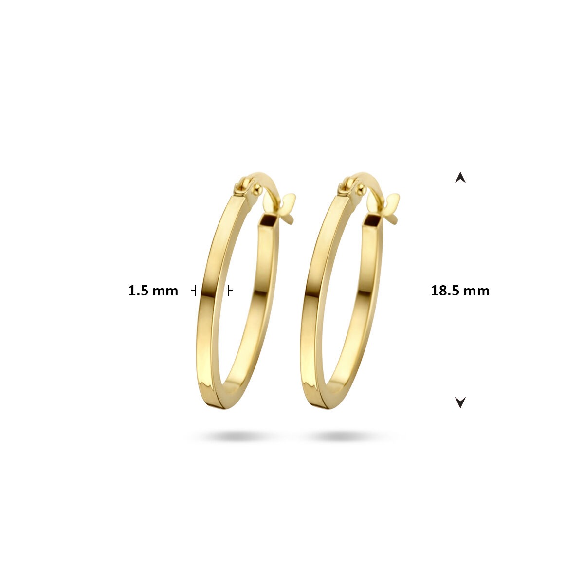9k Gelbgoldfarbene Creolen – schlankes und elegantes Design