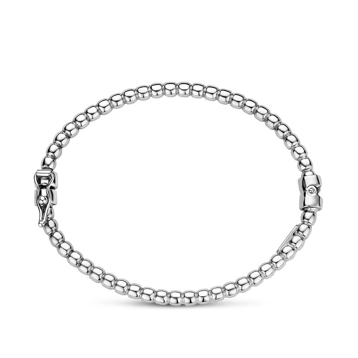 Gerhodineerde 925 zilveren bangle met bolletjes