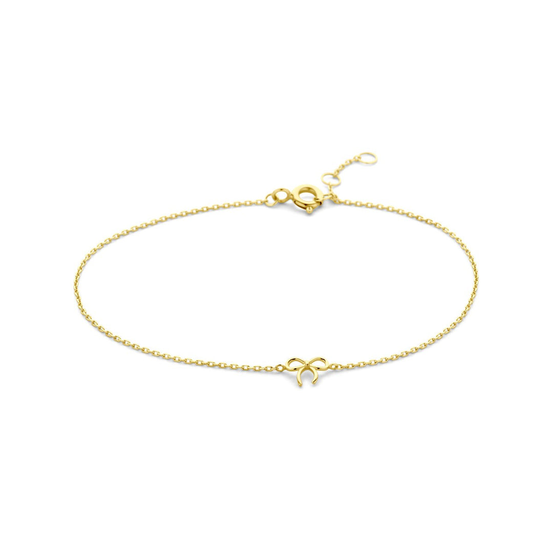 9k goudkleurige armband met strik