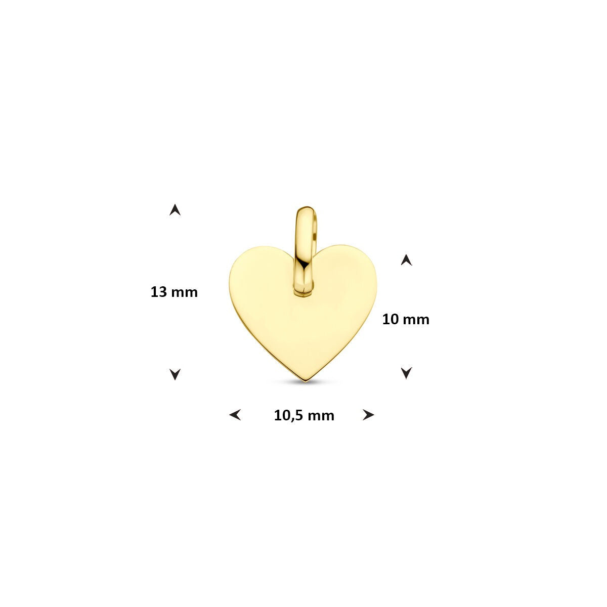 9 Karat Gelbgold Gravur-Anhänger Herzförmig – 13 mm