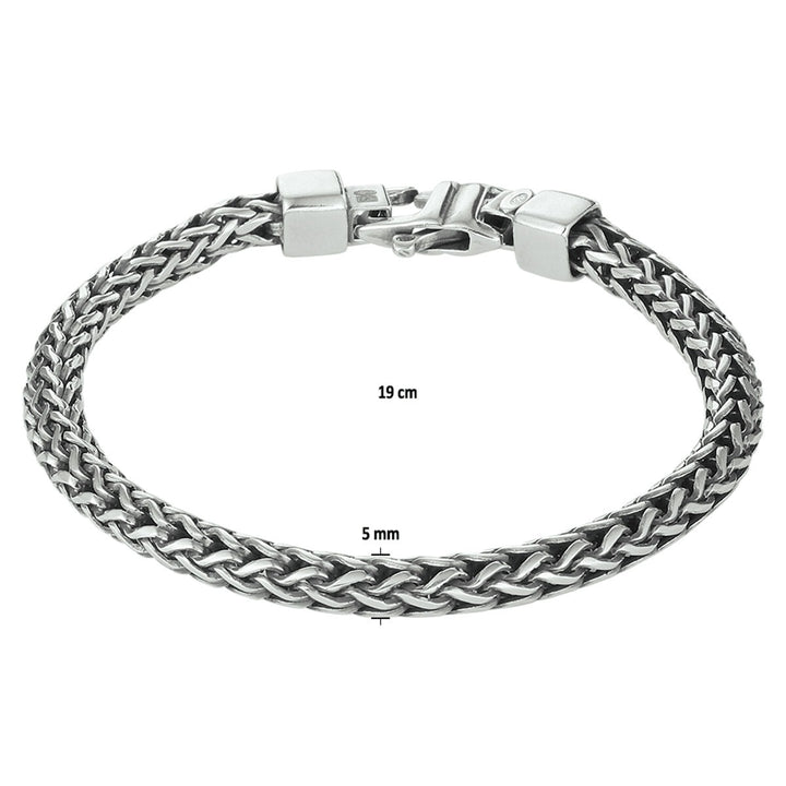 Armband Oxi Fuchsschwanz 5,0 mm Silber oxidiert