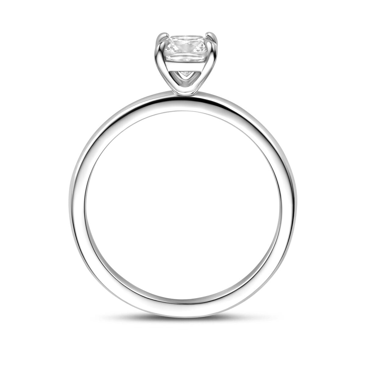 Silberner Solitärring mit Zirkonia im Brillantschliff – 5,5 mm