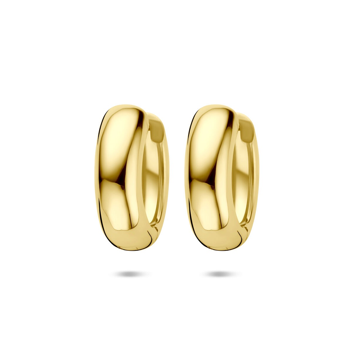 Vergoldete Silberklappohrringe für Damen in ovaler Form, 20 x 17 mm