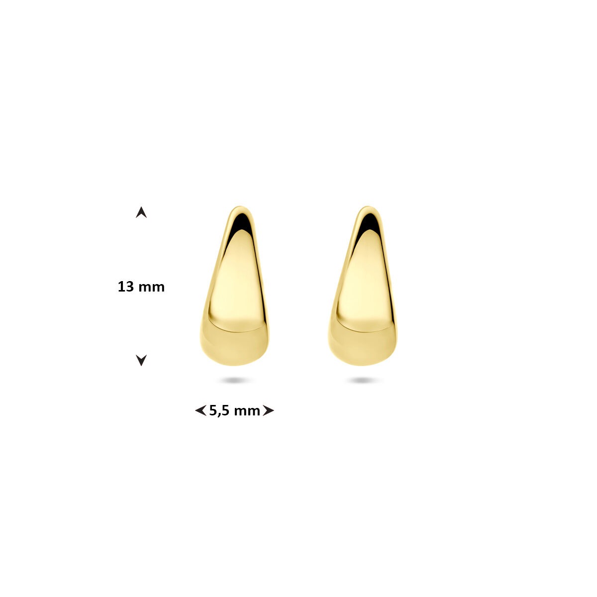 14 K Gelbgold Damen-Ohrringe – Tropfenform 13 mm