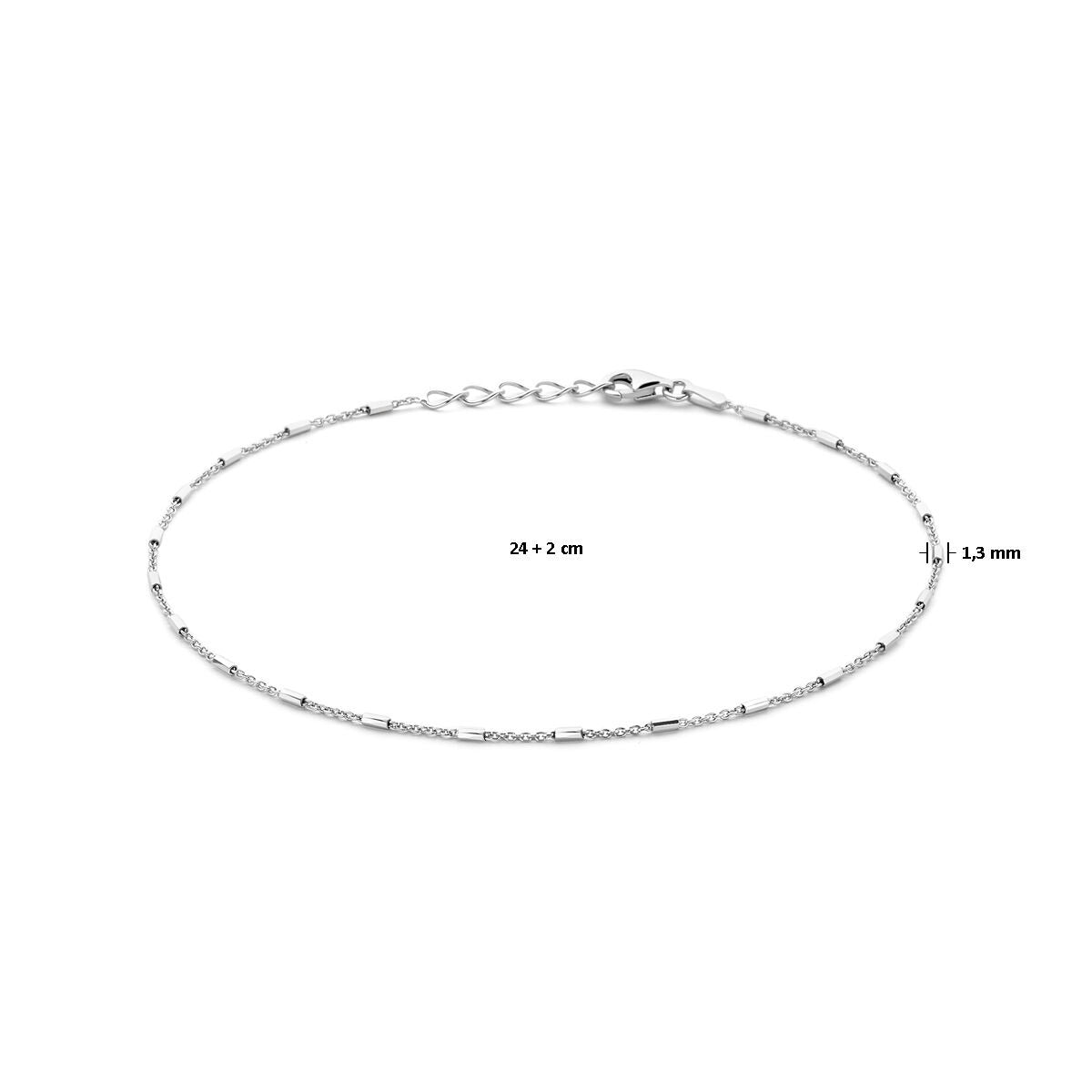 925 Rhodiniertes Silberarmband mit Röhrchen