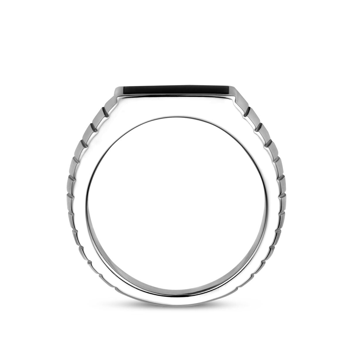 Silberner Herren-Siegelring mit Onyx – 10,5 mm breit
