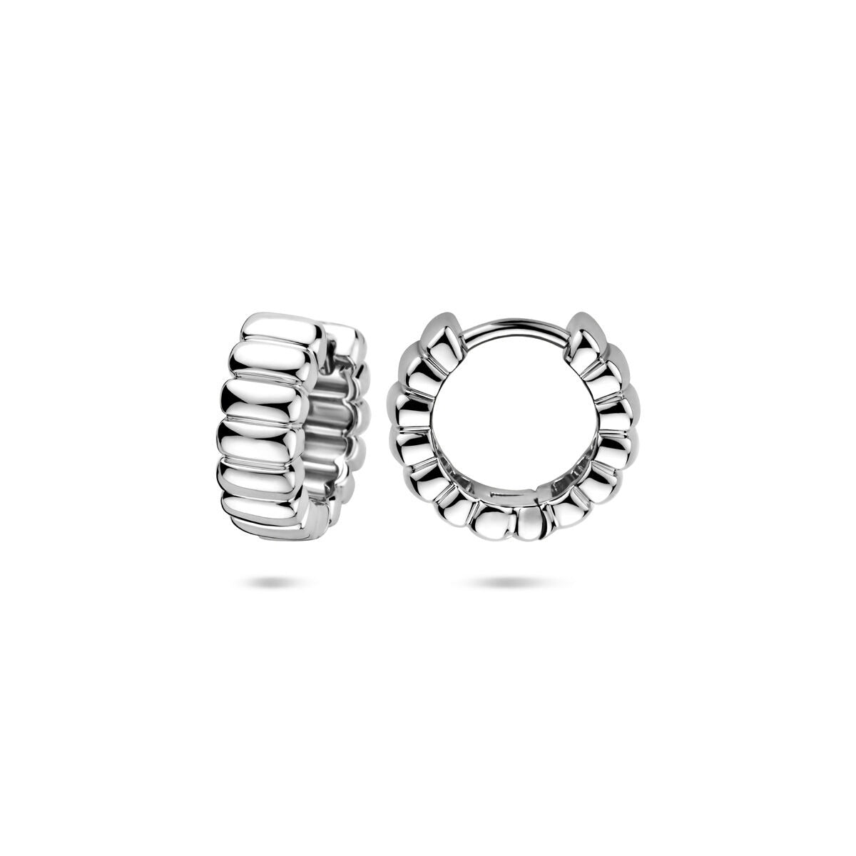 Silberne Klappcreolen – rhodiniertes 925er Silber, 14 x 5 mm