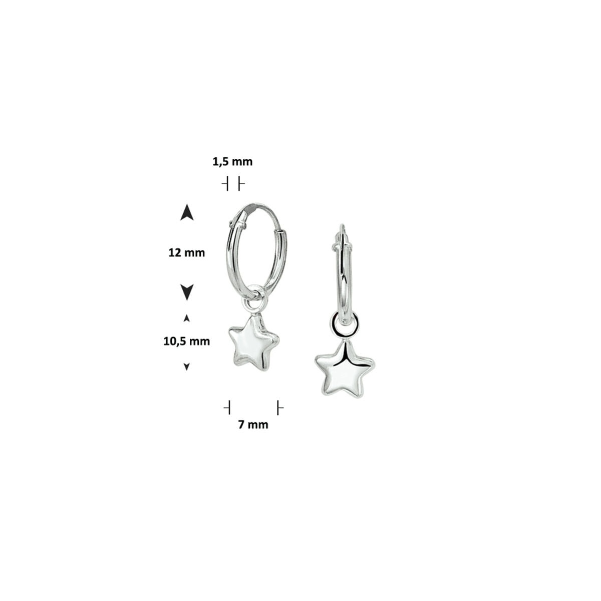 Rhodinierte Ohrringe Stern