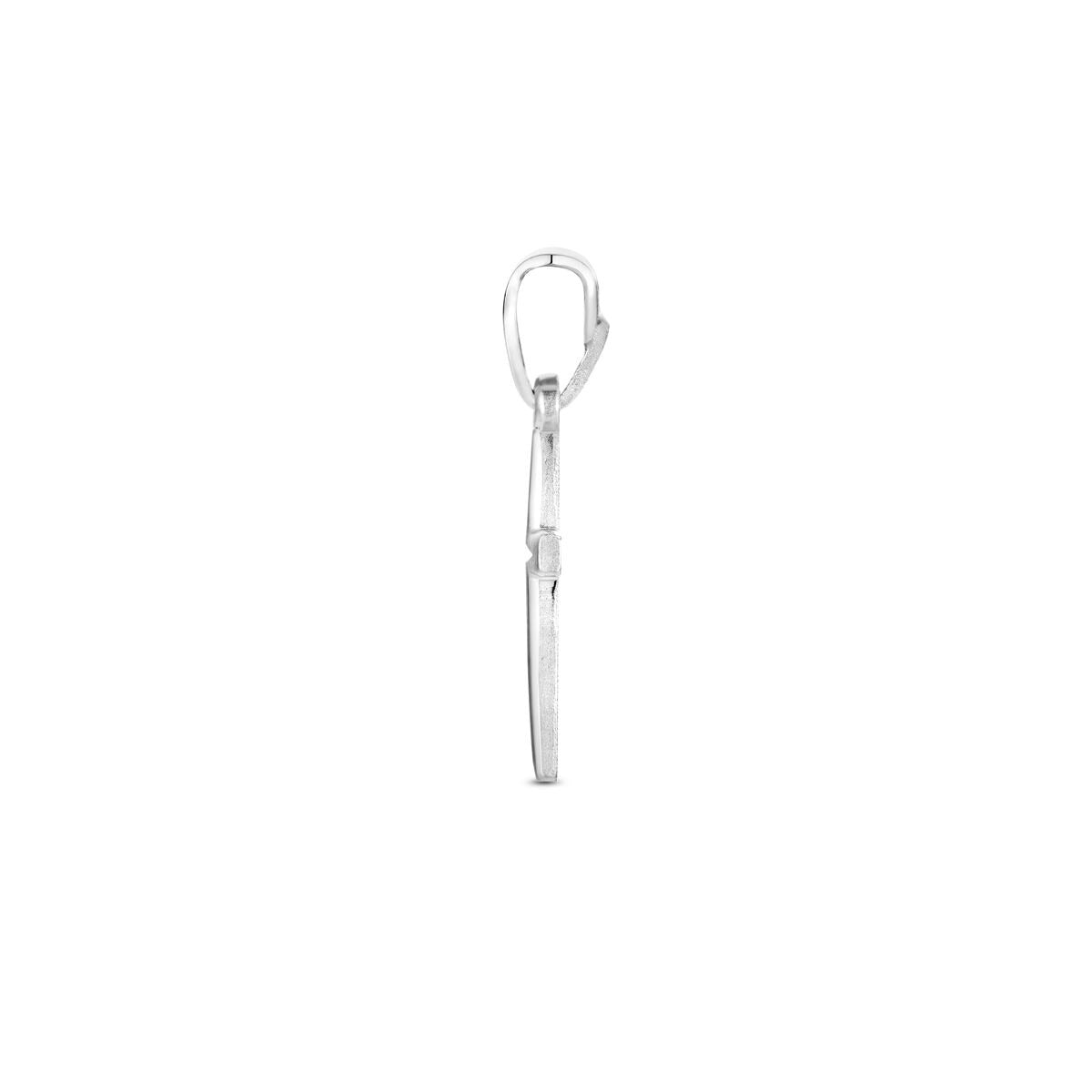 Silberner Kreuzanhänger – rhodiniertes 925er Silber