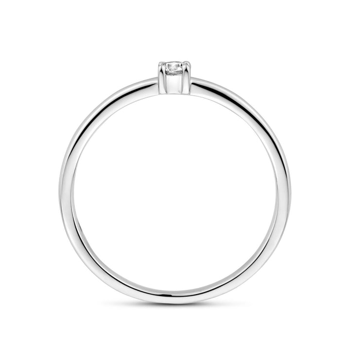 Zilveren ring met briljant geslepen zirkonia – gerhodineerd 925 zilver, 2,5 mm breed