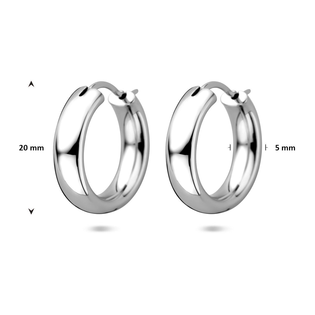 Silberne Ohrringe 925 rhodiniert – 20 mm