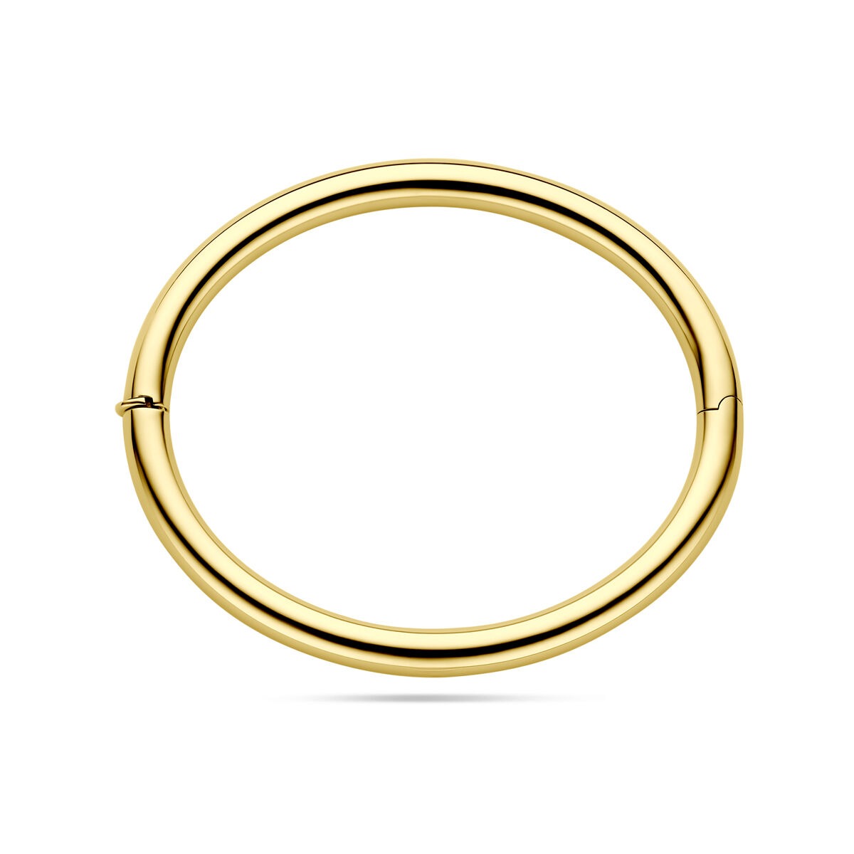14K Gelbgoldarmreif mit Scharnier – 6 mm breit