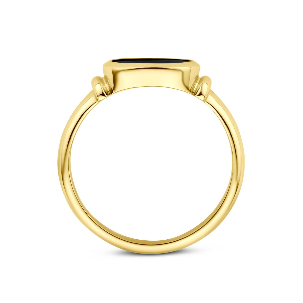 14k Gelbgoldring mit Onyx