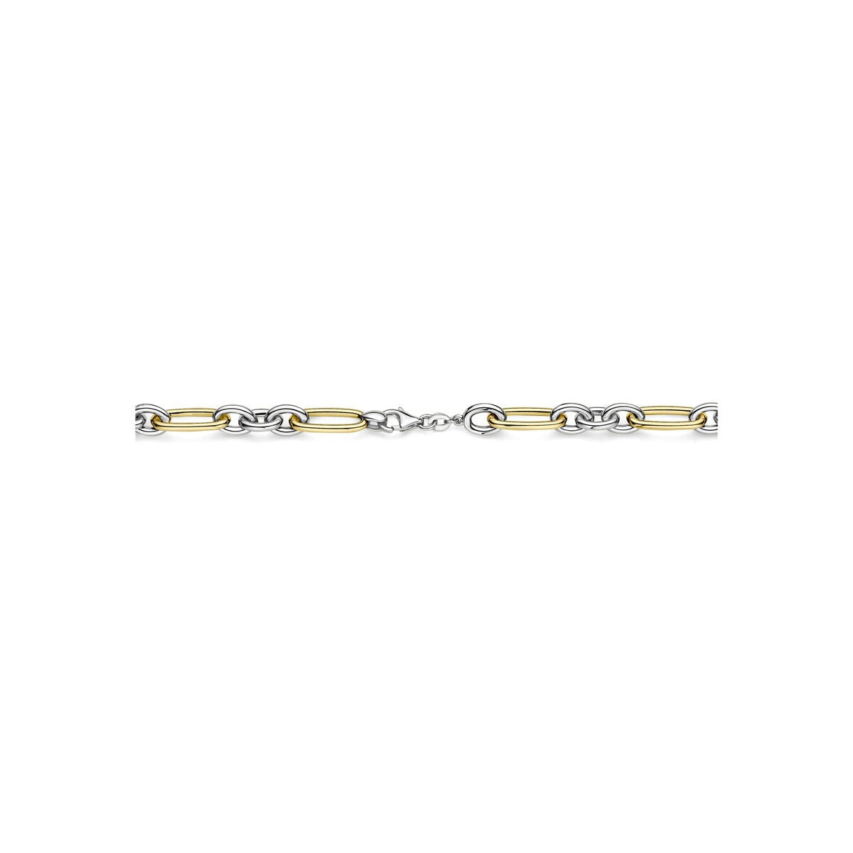 14k Geelgouden en zilveren ankercollier