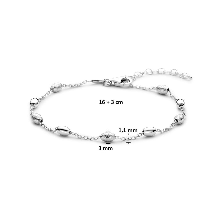 Gerhodineerde 925 zilveren dames armband