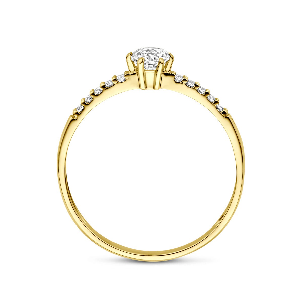 Damenring Gold mit Zirkonia – 14k Gelbgold