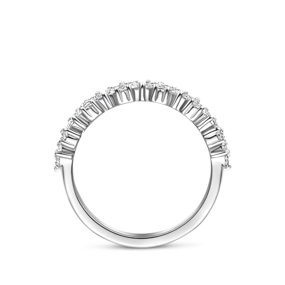 Rhodinierter 925er Silberring mit Zirkonia 3,5 mm