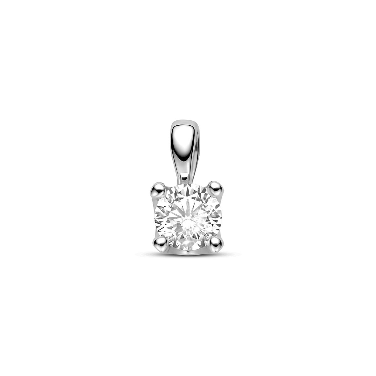 Hänger aus rhodiniertem 925 Silber mit klarer Zirkonia in quadratischer Form