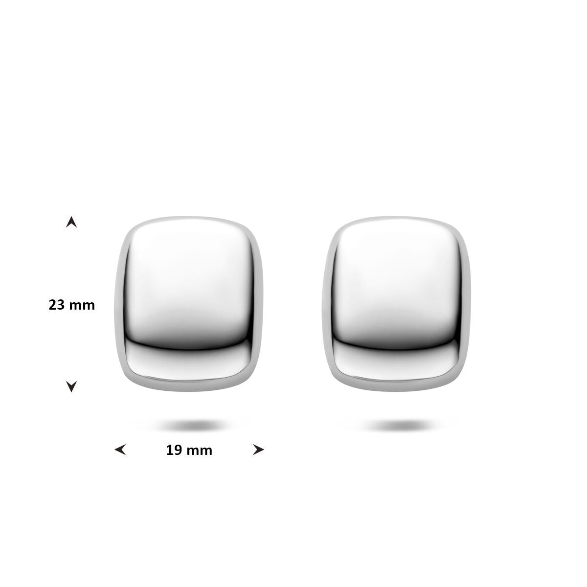 Ohrstecker aus Edelstahl, silberfarben – 23x19mm