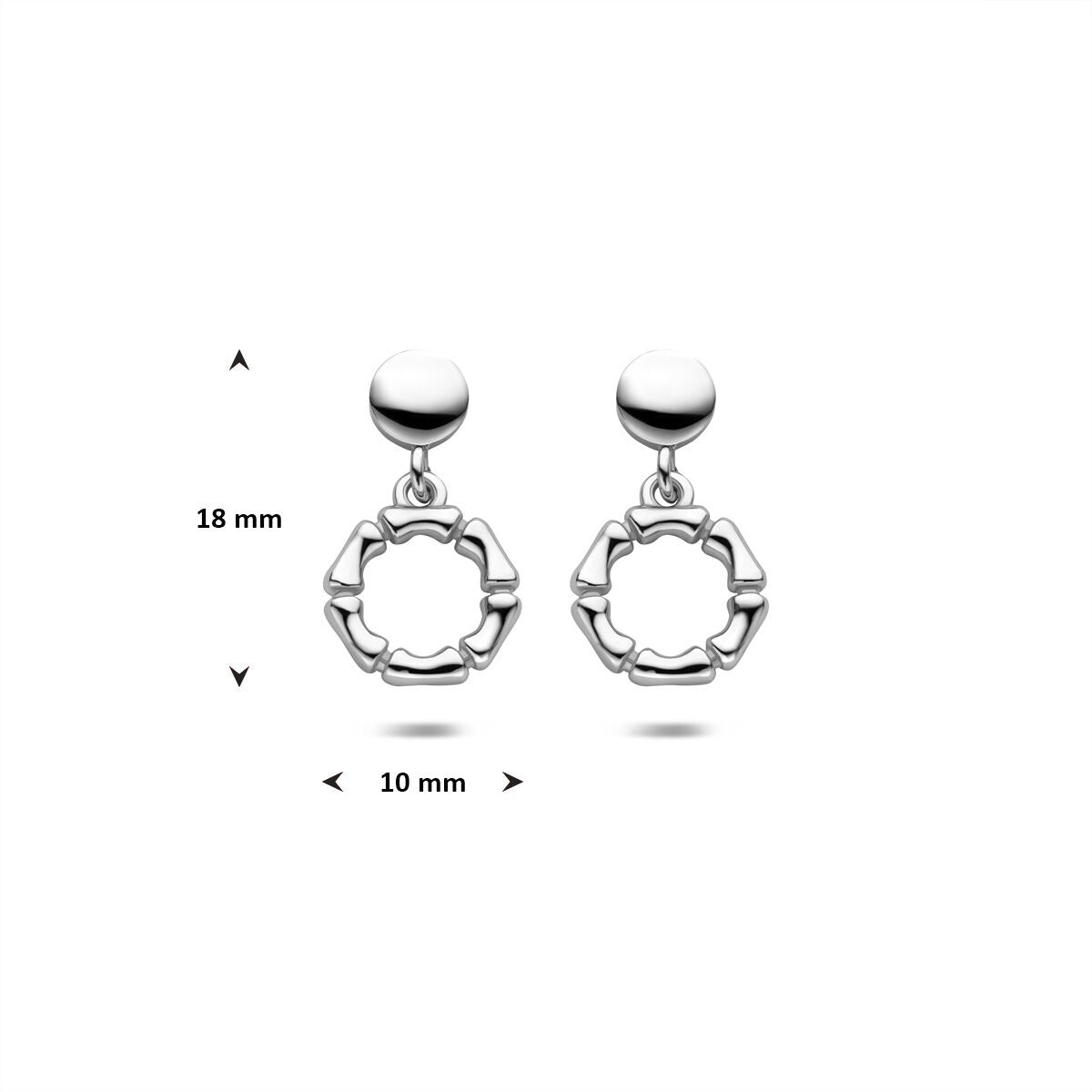Damen-Ohrhänger aus rhodiniertem 925er Silber 18 mm