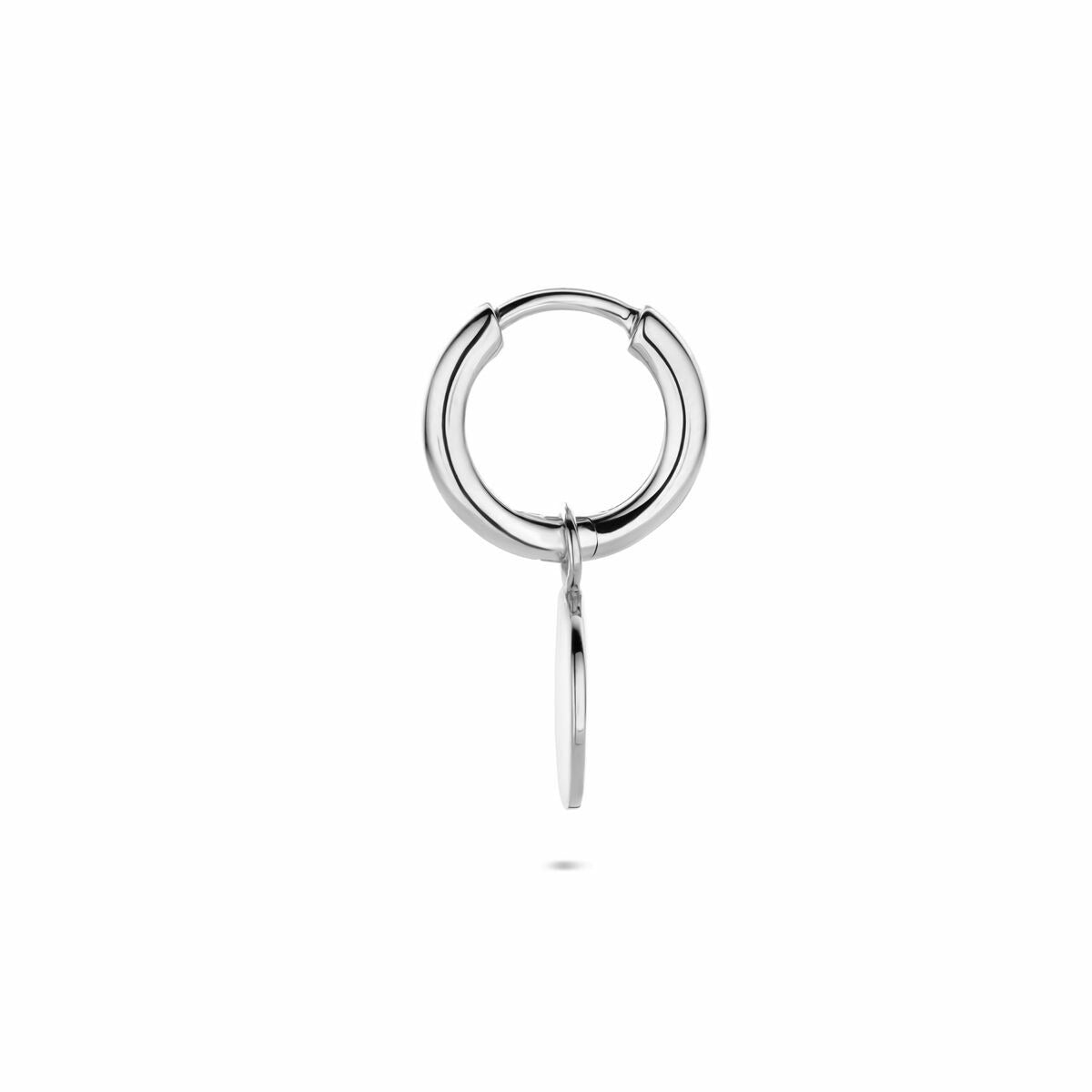 Rhodinierter 925er Silberohrring – rundes Design, einzeln verkauft