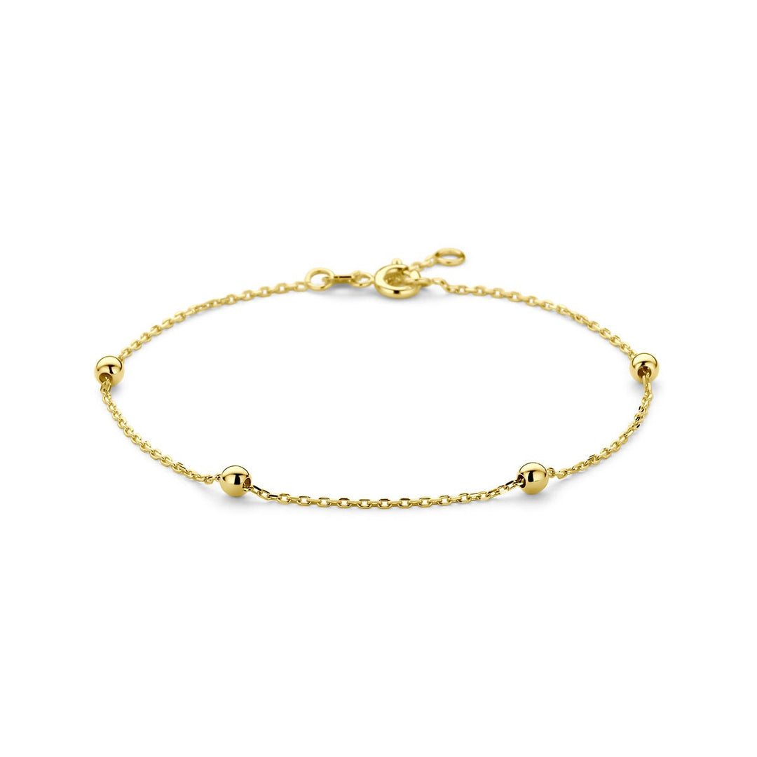 Gouden armband met bolletjes – 9k geelgoudkleurig