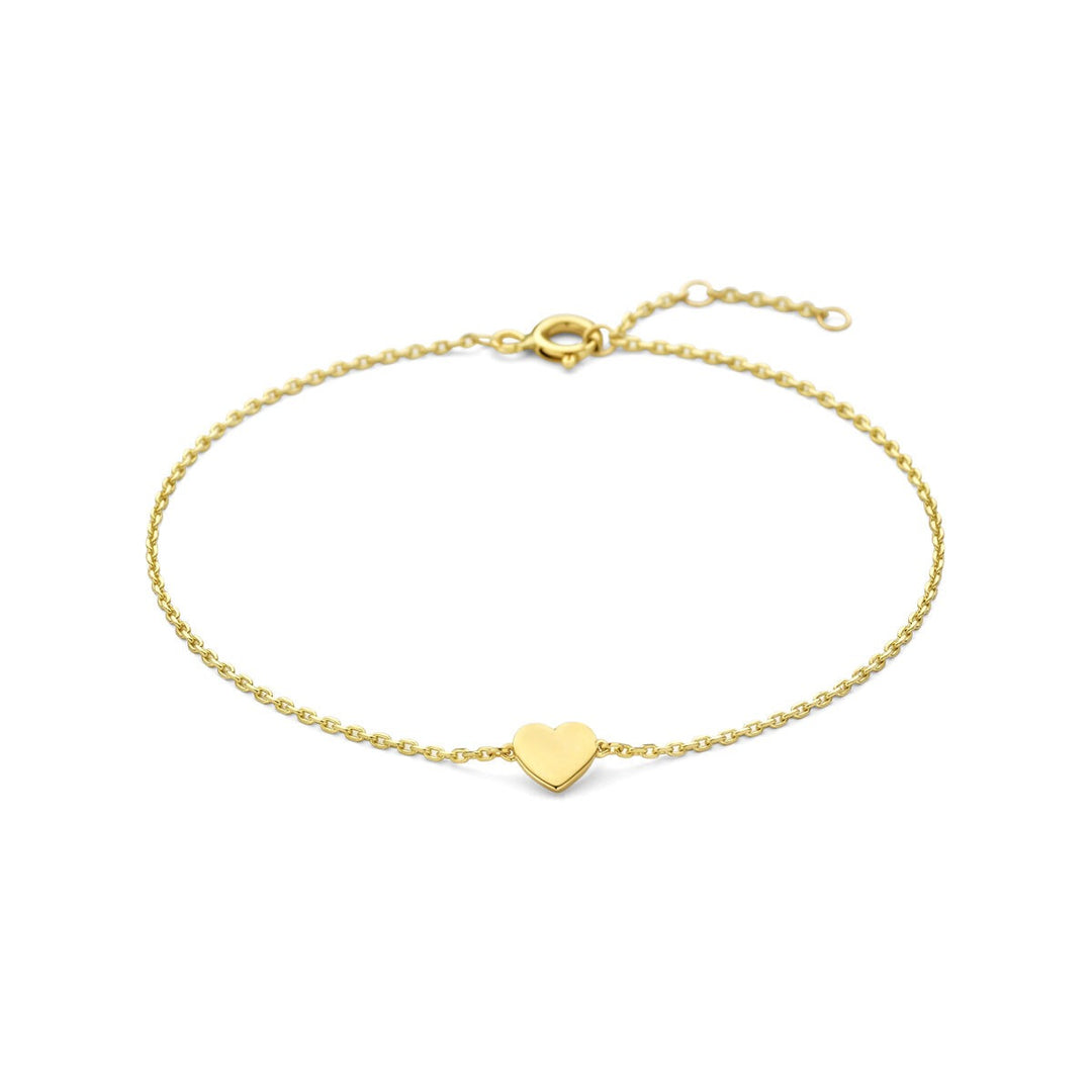 14k Geelgouden dames armband met hartje