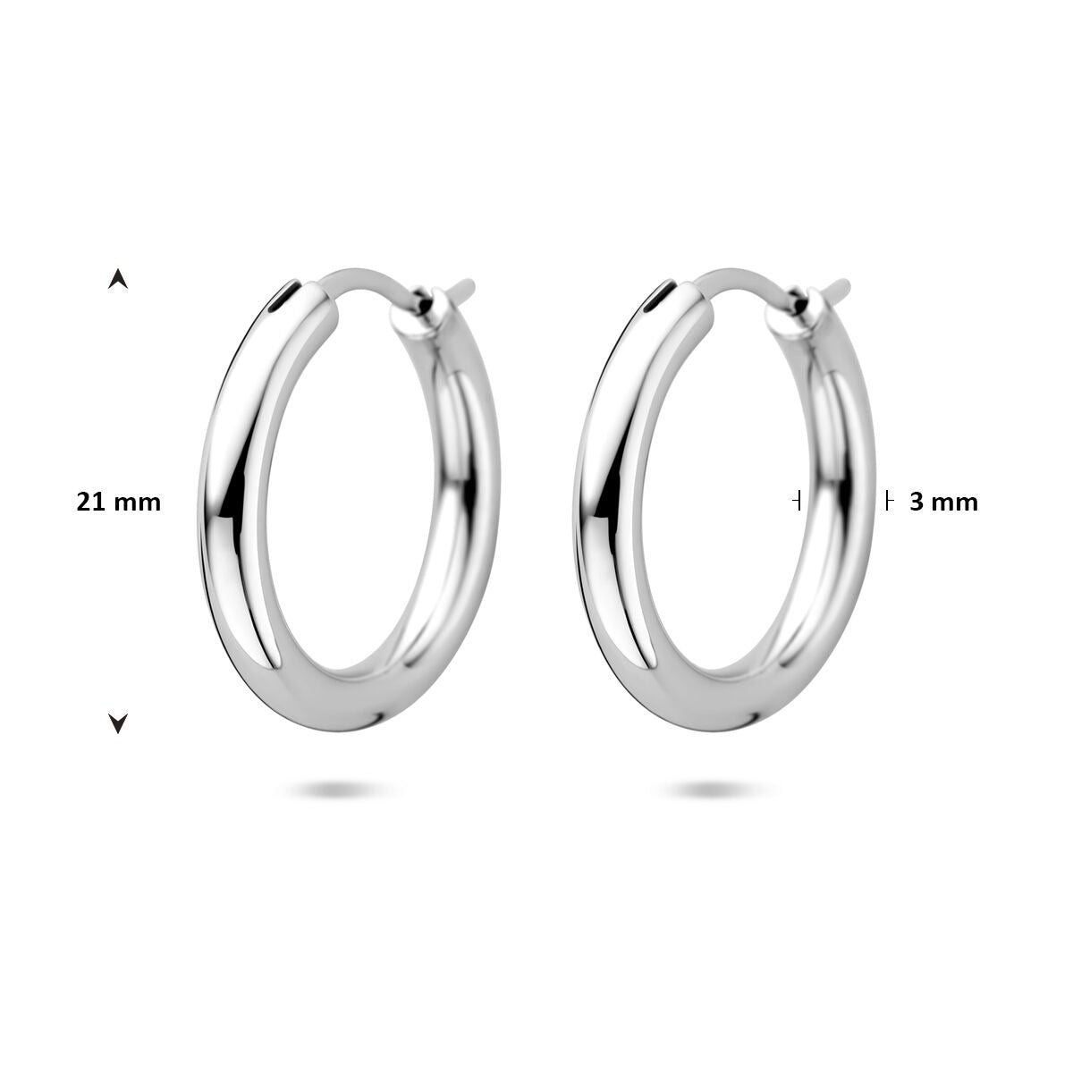 Silberne Ohrringe 925 rhodiniert – 11 mm
