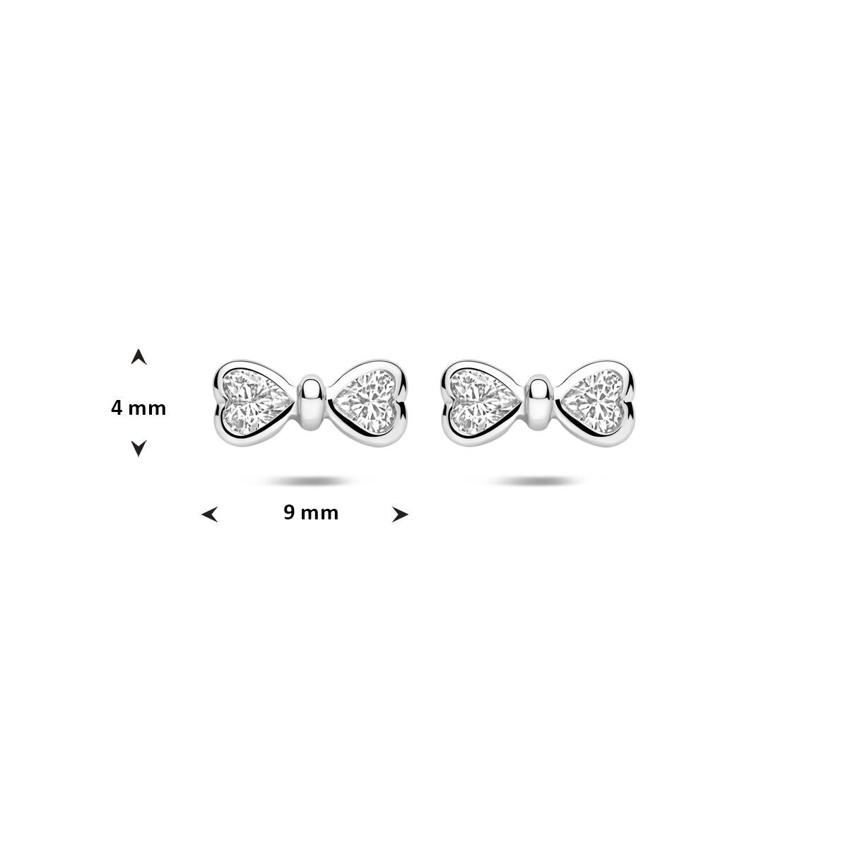 Ohrstecker aus Silber mit Zirkonia – Schleifenform 4 mm