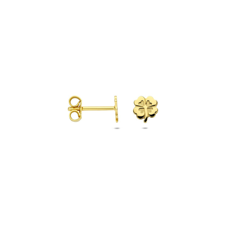 Ohrstecker Klee Poly/matt 14K Gelbgold