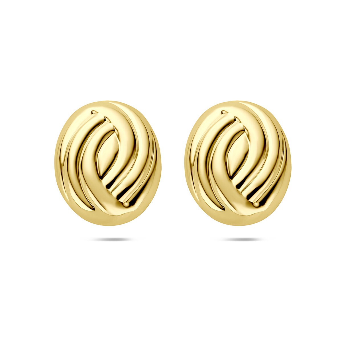 Vergoldete Silber-Ohrstecker für Damen in gelbgoldener Farbe mit gewundenem Design