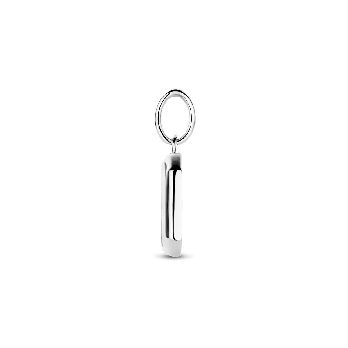Rhodinierter Silberanhänger mit Onyx – 20 mm