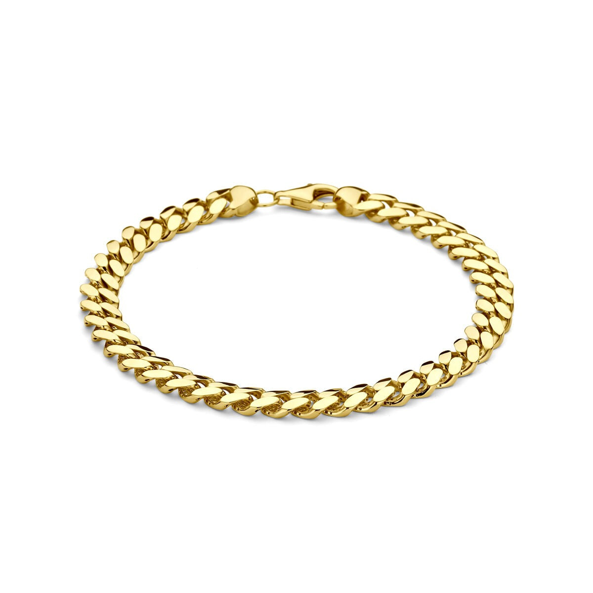 Herrenarmband aus 14k Gold mit Gourmet-Link-Design und klassischem Verschluss
