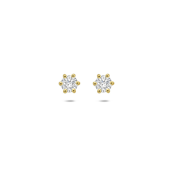 14k Geelgouden oorknoppen met lab grown diamant